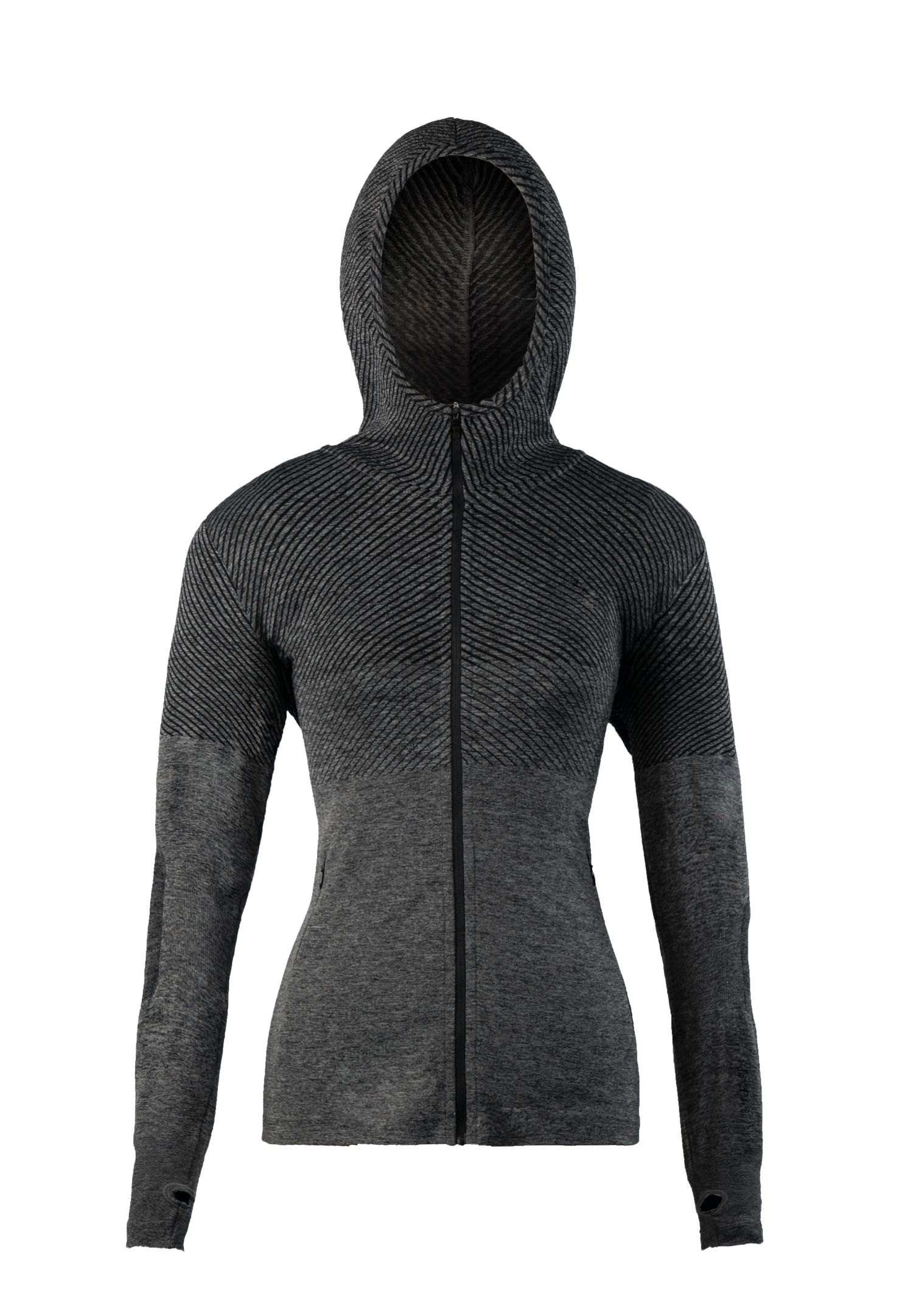 GLG-TOP3706 LADIES' KNITTED TOP HOODIES   LONG SLEEVE