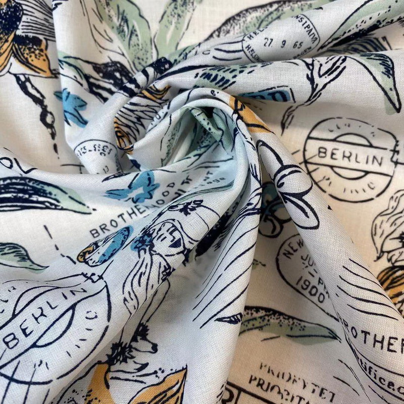 WJH-20011 60S plain cotton woven printed fabric
