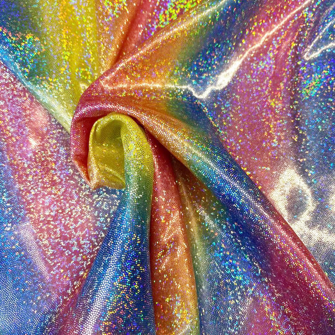 HLW-2101KP Colorful Foil printed knitted fabric