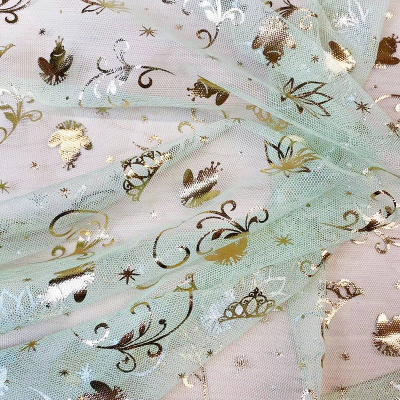 HLW-2103KP Colorful Foil printed mesh fabric
