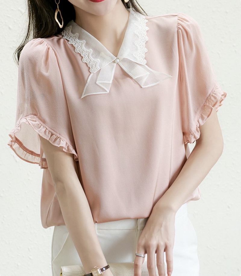GAT-YRQ61069S Ladies' mulberry silk spandex blend stretch woven shirt